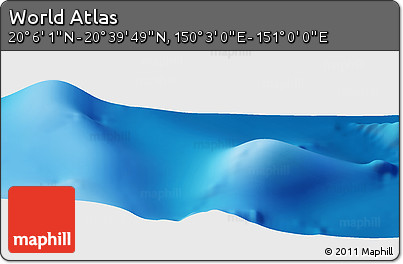 Physical Panoramic Map of the Area around 20° 22' 55" N, 150° 31' 30" E