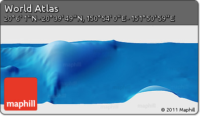 Physical Panoramic Map of the Area around 20° 22' 55" N, 151° 22' 30" E