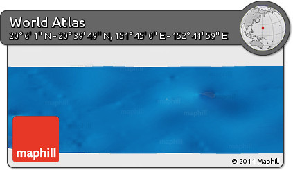 Physical Panoramic Map of the Area around 20° 22' 55" N, 152° 13' 29" E