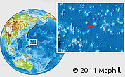Physical Location Map of the area around 20° 22' 55" N, 153° 55' 30" E