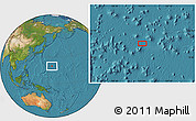 Satellite Location Map of the area around 20° 22' 55" N, 153° 55' 30" E