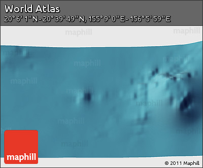 Satellite 3D Map of the Area around 20° 22' 55" N, 155° 37' 30" E