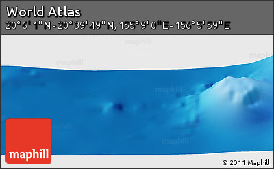 Physical Panoramic Map of the Area around 20° 22' 55" N, 155° 37' 30" E