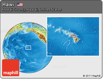 Physical Location Map of Hawi