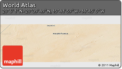 Satellite Panoramic Map of the Area around 20° 22' 55" N, 15° 13' 29" W