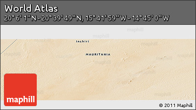 Satellite Panoramic Map of the Area around 20° 22' 55" N, 15° 13' 29" W