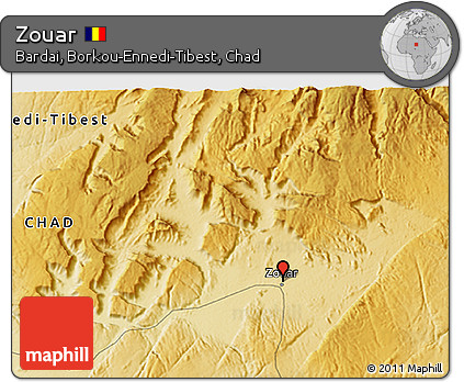 Physical 3D Map of Zouar