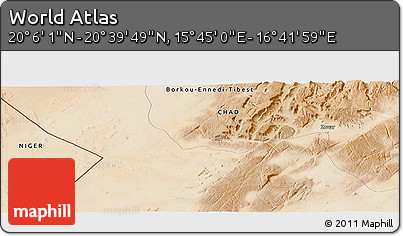 Satellite Panoramic Map of the Area around 20° 22' 55" N, 16° 13' 30" E