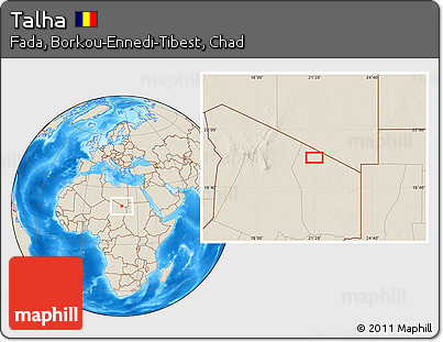 Shaded Relief Location Map of Talha