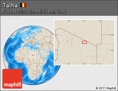 Shaded Relief Location Map of Talha