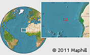 Satellite Location Map of the area around 20° 22' 55" N, 21° 10' 29" W