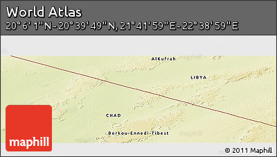 Physical Panoramic Map of the Area around 20° 22' 55" N, 22° 10' 29" E