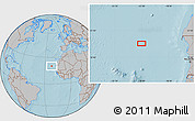 Gray Location Map of the area around 20° 22' 55" N, 22° 1' 29" W, hill shading