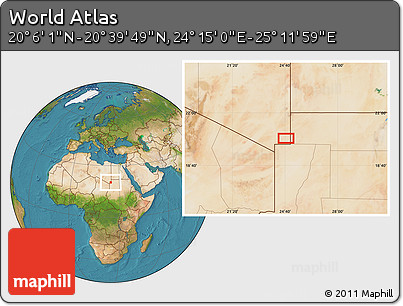 Satellite Location Map of the Area around 20° 22' 55" N, 24° 43' 30" E