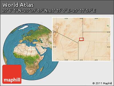 Satellite Location Map of the Area around 20° 22' 55" N, 24° 43' 30" E