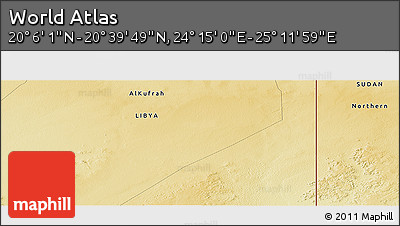 Physical Panoramic Map of the Area around 20° 22' 55" N, 24° 43' 30" E