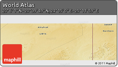 Physical Panoramic Map of the Area around 20° 22' 55" N, 24° 43' 30" E
