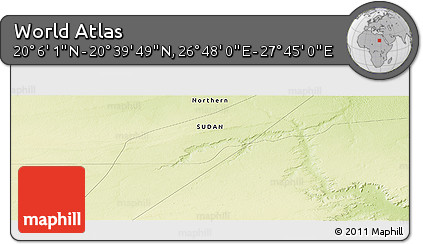 Physical Panoramic Map of the Area around 20° 22' 55" N, 27° 16' 29" E
