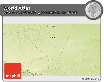 Physical 3D Map of the Area around 20° 22' 55" N, 28° 7' 30" E