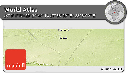 Physical Panoramic Map of the Area around 20° 22' 55" N, 28° 7' 30" E