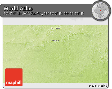Physical 3D Map of the Area around 20° 22' 55" N, 28° 58' 30" E