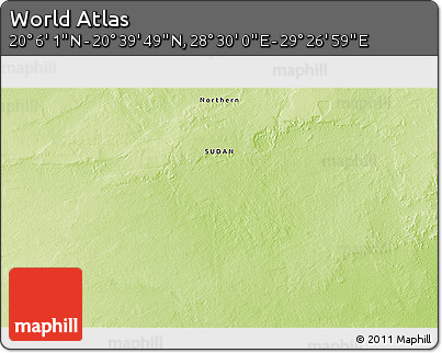 Physical 3D Map of the Area around 20° 22' 55" N, 28° 58' 30" E