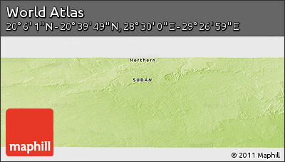 Physical Panoramic Map of the Area around 20° 22' 55" N, 28° 58' 30" E