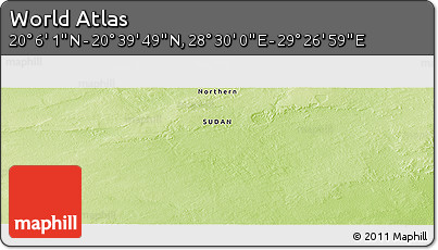 Physical Panoramic Map of the Area around 20° 22' 55" N, 28° 58' 30" E