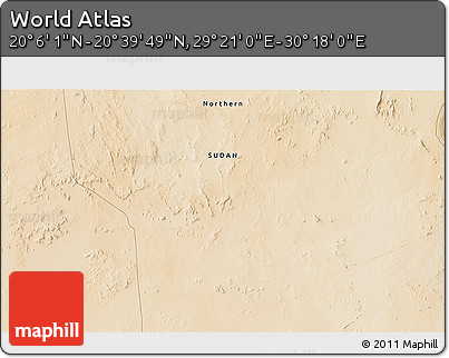 Satellite 3D Map of the Area around 20° 22' 55" N, 29° 49' 30" E
