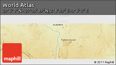 Physical Panoramic Map of the Area around 20° 22' 55" N, 2° 37' 30" E