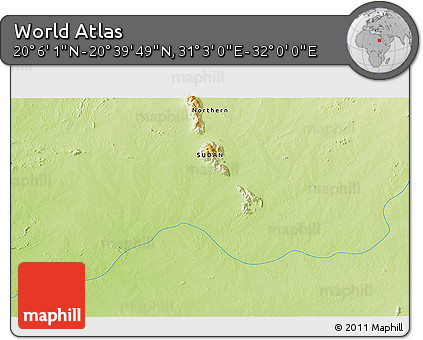 Physical 3D Map of the Area around 20° 22' 55" N, 31° 31' 29" E