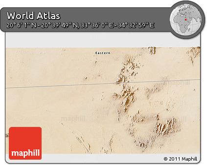 Satellite 3D Map of the Area around 20° 22' 55" N, 34° 4' 30" E