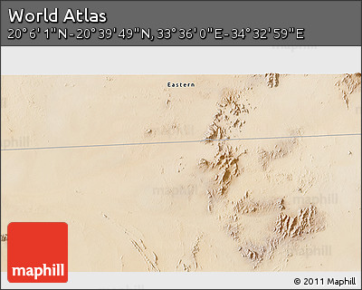 Satellite 3D Map of the Area around 20° 22' 55" N, 34° 4' 30" E