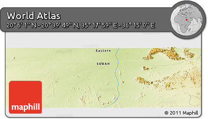 Physical Panoramic Map of the Area around 20° 22' 55" N, 35° 46' 29" E