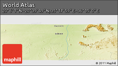 Physical Panoramic Map of the Area around 20° 22' 55" N, 35° 46' 29" E