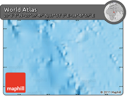 Shaded Relief Map of the Area around 20° 22' 55" N, 38° 19' 30" E