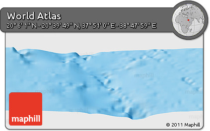 Shaded Relief Panoramic Map of the Area around 20° 22' 55" N, 38° 19' 30" E