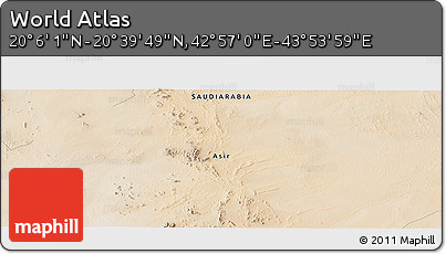 Satellite Panoramic Map of the Area around 20° 22' 55" N, 43° 25' 29" E