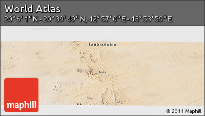 Satellite Panoramic Map of the Area around 20° 22' 55" N, 43° 25' 29" E