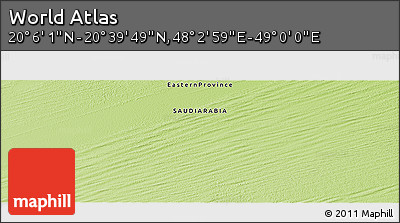 Physical Panoramic Map of the Area around 20° 22' 55" N, 48° 31' 29" E