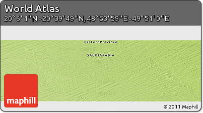 Physical Panoramic Map of the Area around 20° 22' 55" N, 49° 22' 30" E