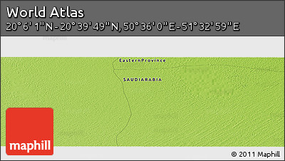 Physical Panoramic Map of the Area around 20° 22' 55" N, 51° 4' 30" E
