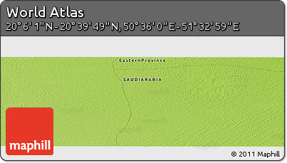 Physical Panoramic Map of the Area around 20° 22' 55" N, 51° 4' 30" E