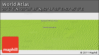 Physical Panoramic Map of the Area around 20° 22' 55" N, 52° 46' 29" E