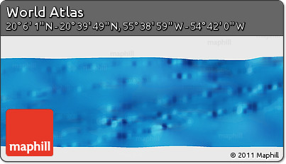 Physical Panoramic Map of the Area around 20° 22' 55" N, 55° 10' 29" W