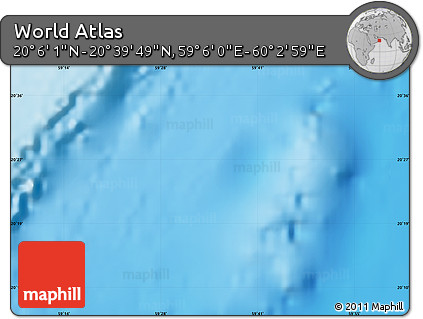 Shaded Relief Map of the Area around 20° 22' 55" N, 59° 34' 30" E