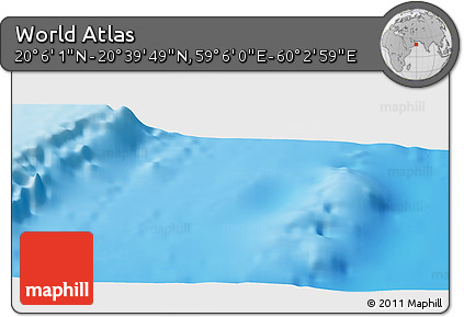 Physical Panoramic Map of the Area around 20° 22' 55" N, 59° 34' 30" E