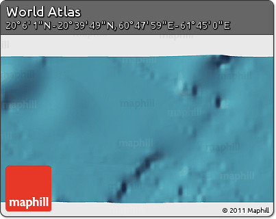 Satellite 3D Map of the Area around 20° 22' 55" N, 61° 16' 29" E