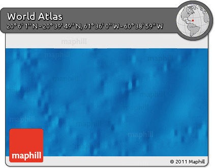Physical 3D Map of the Area around 20° 22' 55" N, 61° 7' 30" W