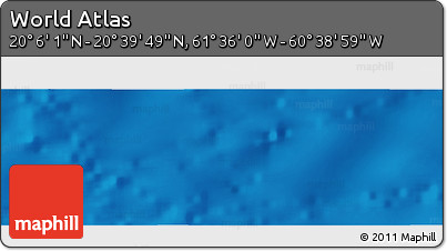 Physical Panoramic Map of the Area around 20° 22' 55" N, 61° 7' 30" W